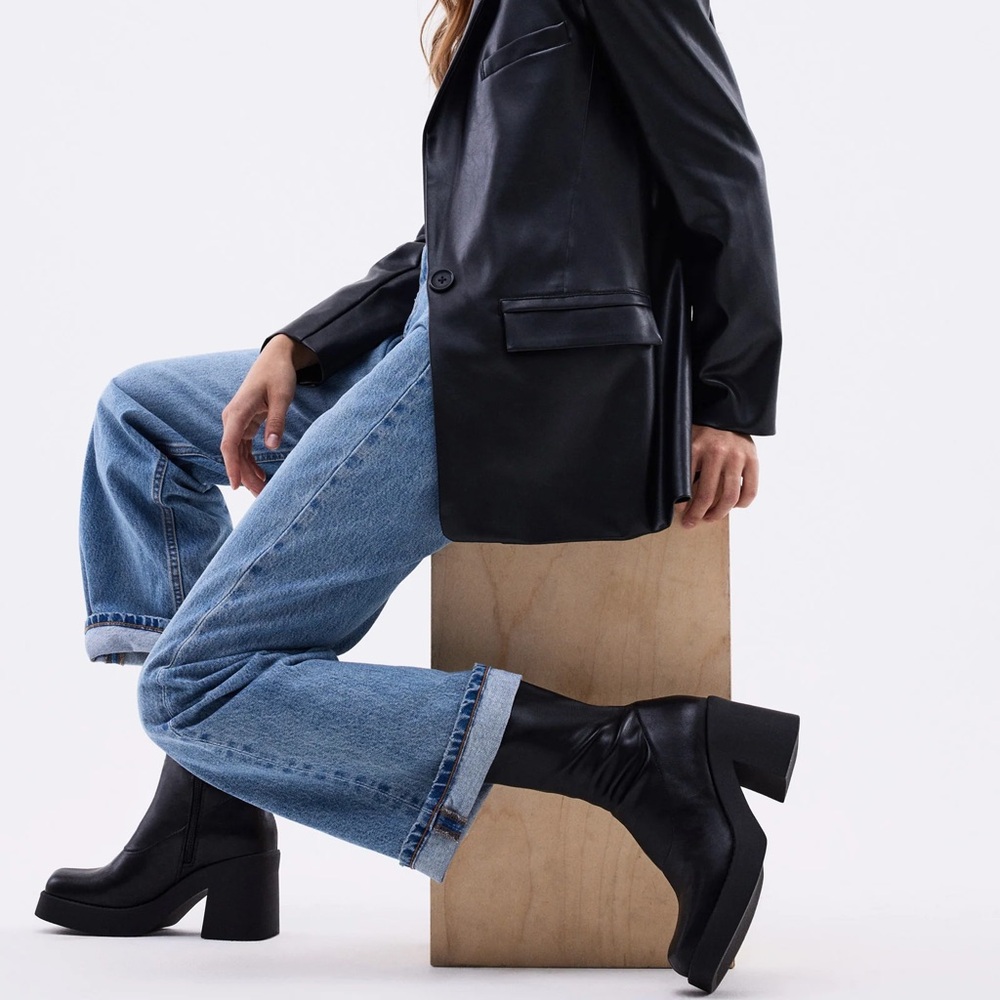 Steve Madden Black Klayton Boots - Black Platform Chelsea Boots